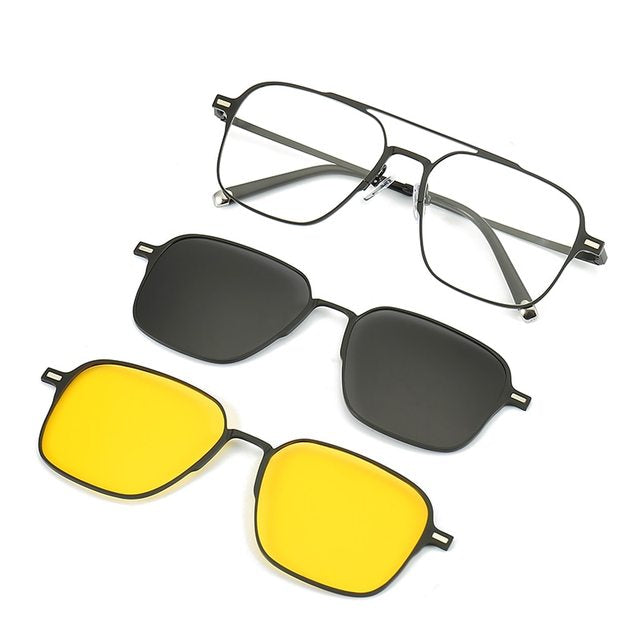 Lunettes de soliel polarisees a clip magnetique